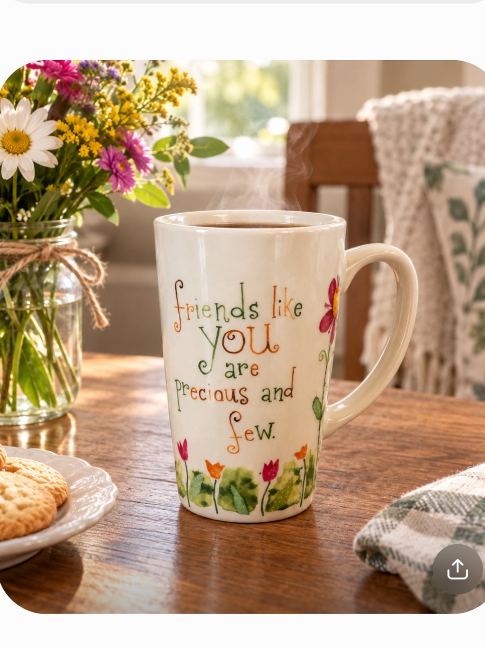❤️ Host pick! Natural Life Tall Flowers Mug Cup Friends Like You Are Precious &…